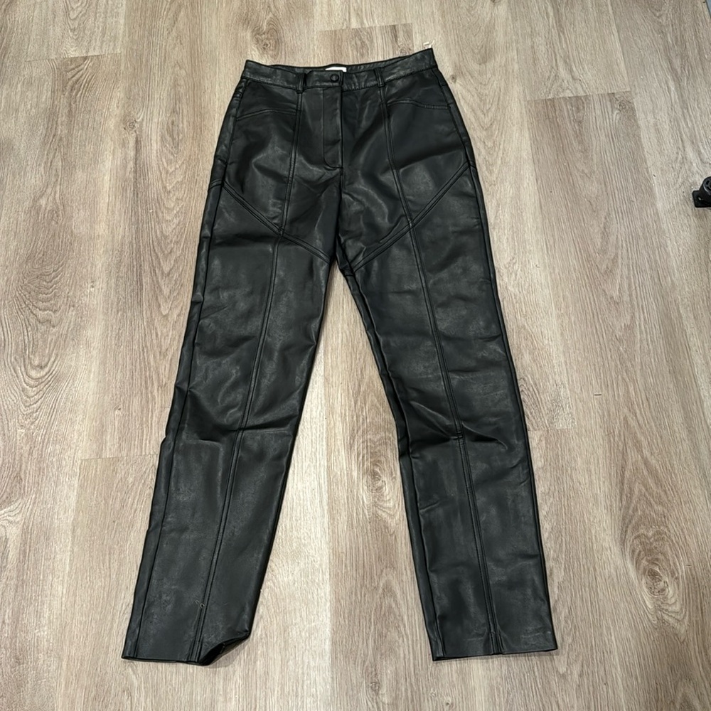 Aritzia Wilfred Black Faux Leather Pants